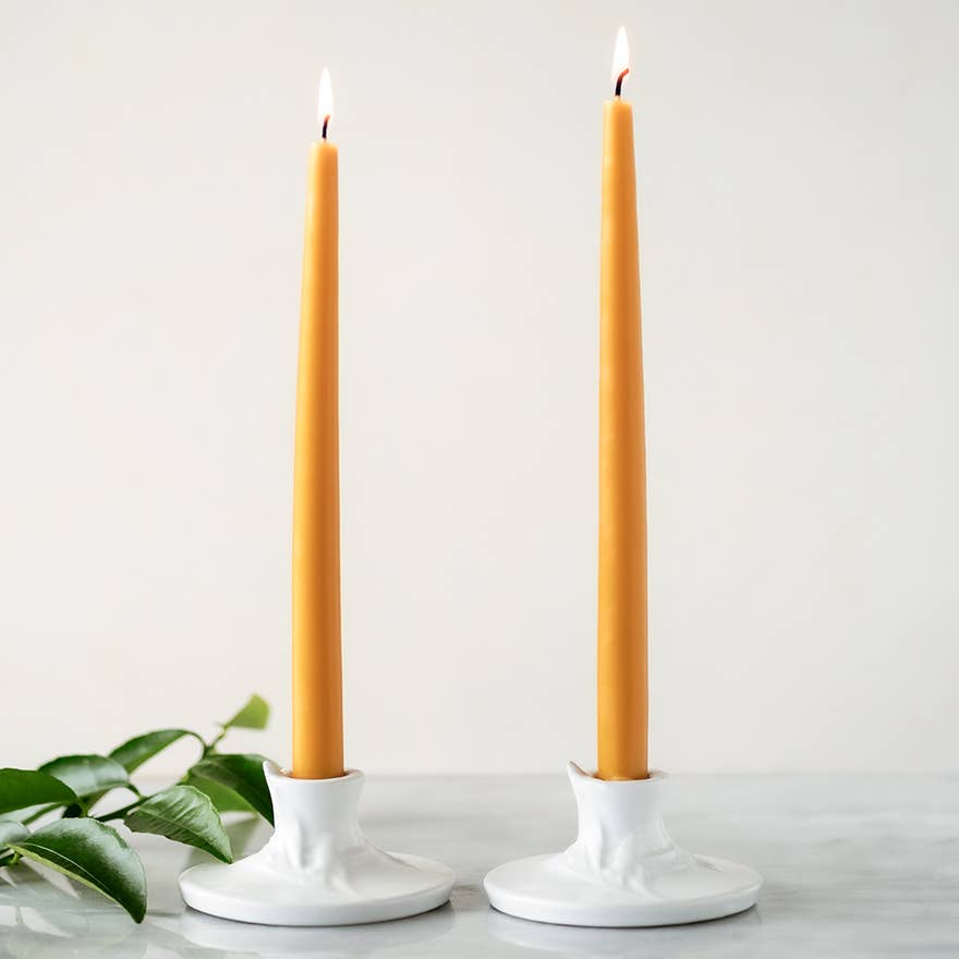 Christmas 100% Pure Beeswax Taper Candlesticks