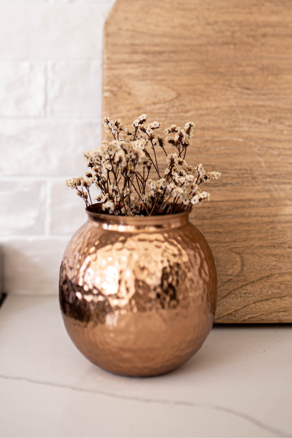 Copper Hammered Flower Vase Pot