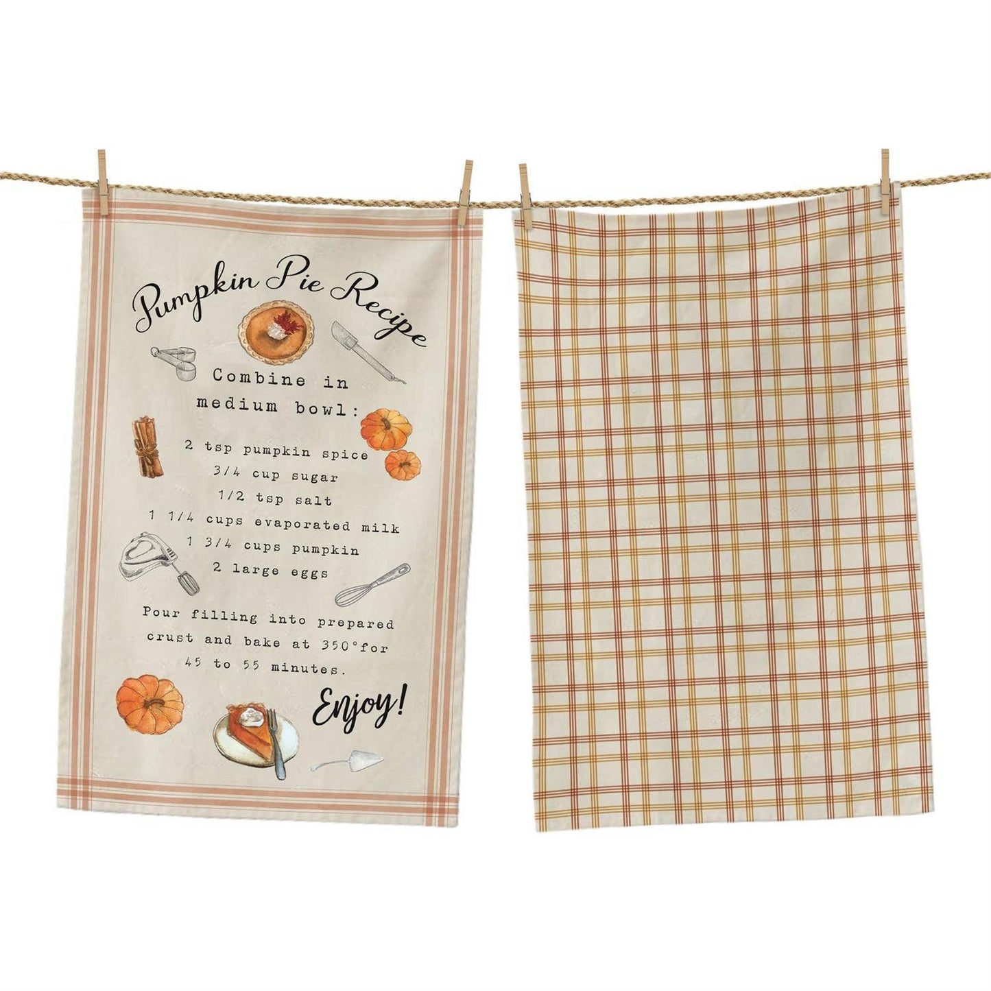 Tea Towels - Pumpkin Pie Recipe