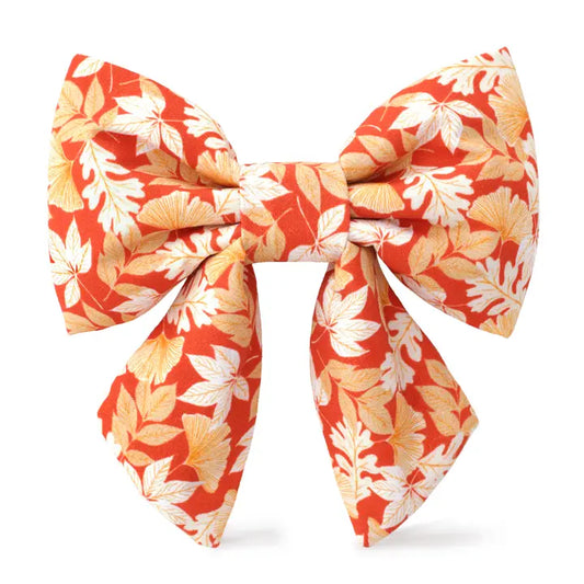 Autumn Leaves Rust Fall Lady Dog Bow