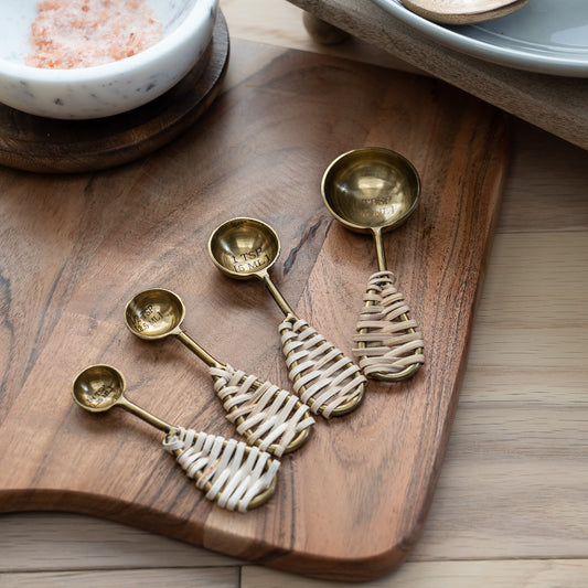 Gold Jute Measuring Spoons, Set of 4